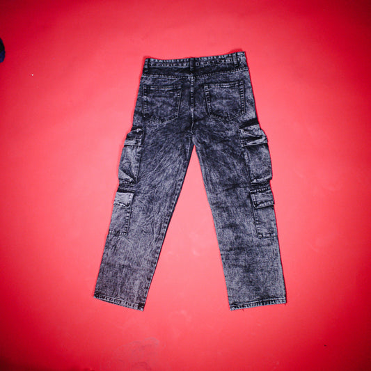 Jeans Cargo Rígido Gris