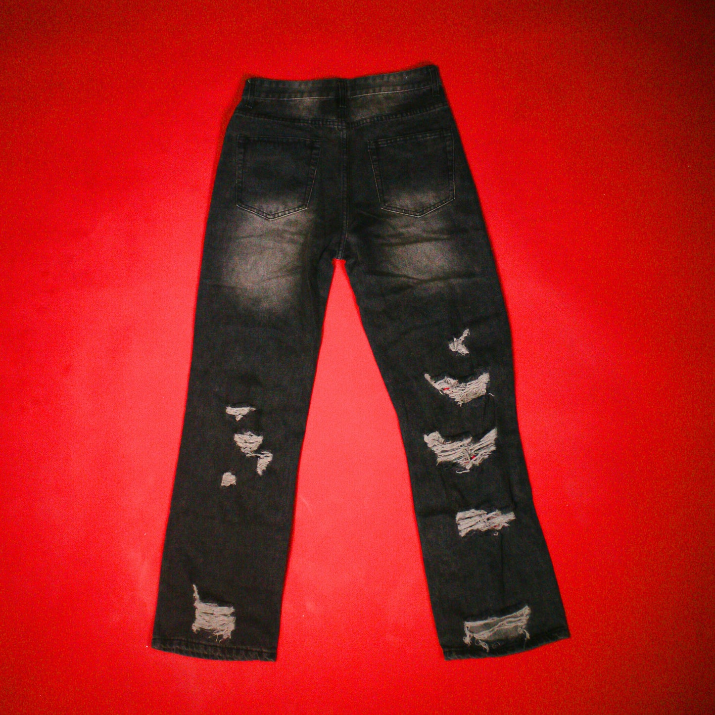 Jeans Baggy Destroyed Rígido Gris