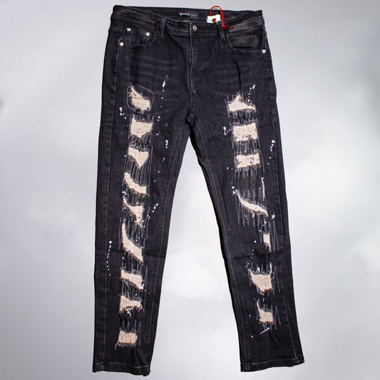 Jeans Purple Gris Destroyed